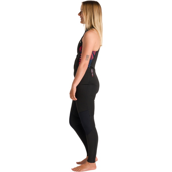 2026 C-Skins Womens NuWave Solace Lite 2/2mm Long Jane Wetsuit C-NSOL22SLJW - Black / Tropical
